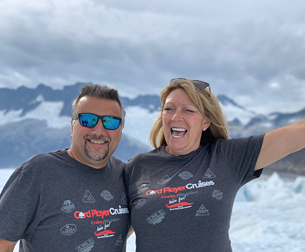 Mark and Tina Napolitano on a glacier